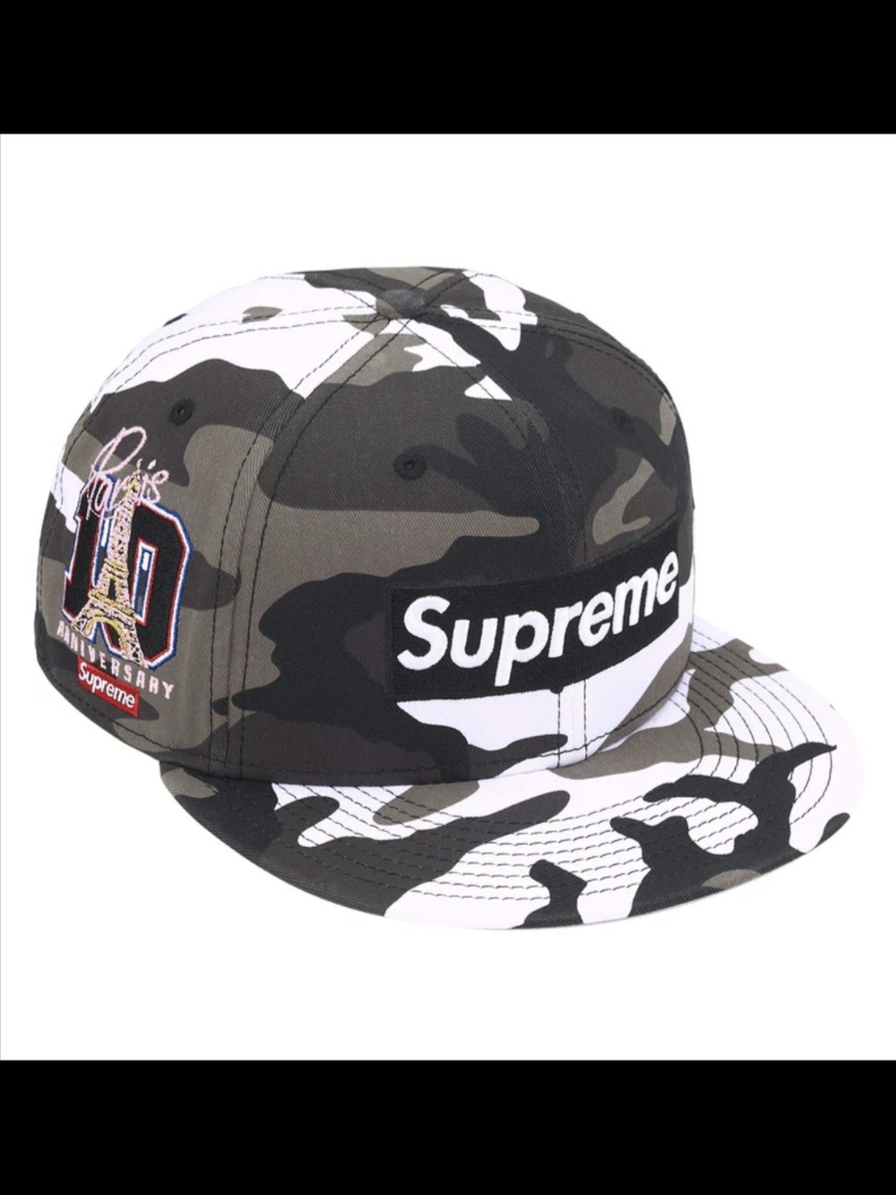 Supreme Paris 10th Anniversary Box Logo Camo Snapback Hat Cap - Deadstock Limite